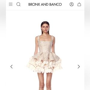 Bronx and Banco Beige Textured Mini Dress